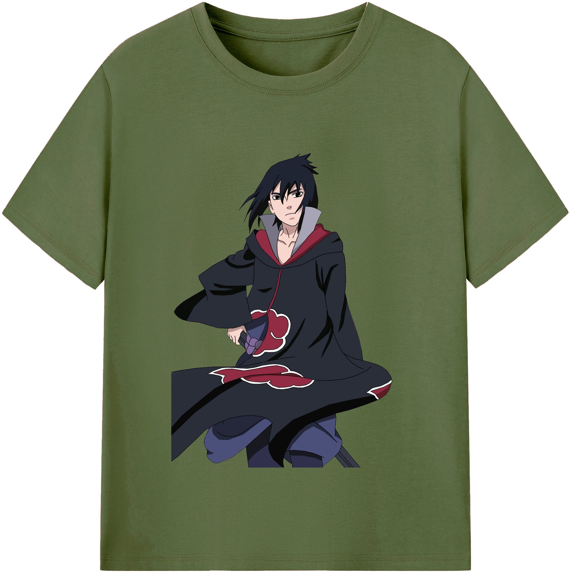 （画像用） NARUTO -ナルト- うちは サスケ Uchiha Sasuke 綿100％半袖Tシャツ（フロントプリント）